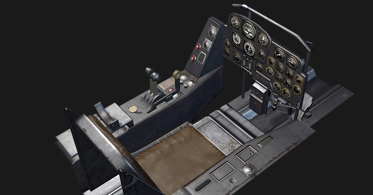 Messerschmitt ME262 - Textured bottom front view