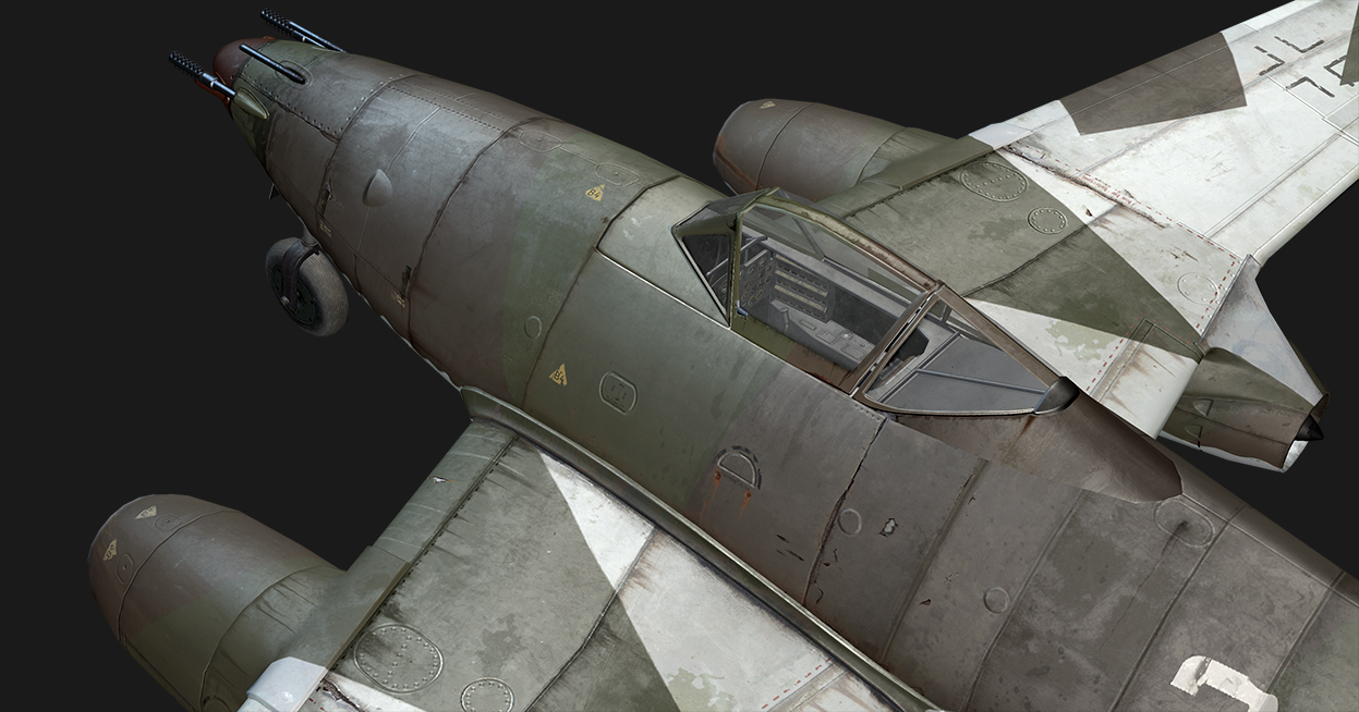 Messerschmitt ME262 - Textured top back view